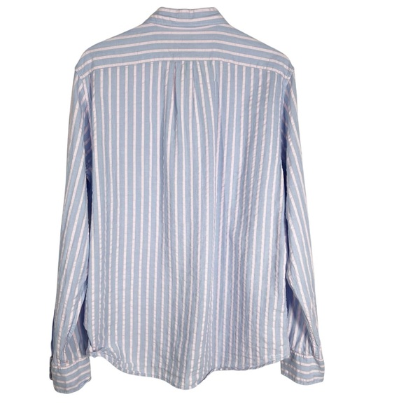 J.CREW Seersucker Lightweight Striped Long Sleeve Button Down Shirt Slim Large - Picture 8 of 10